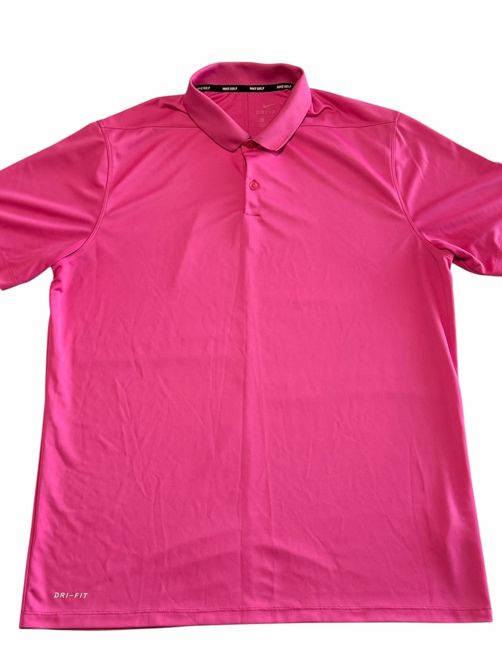 Nice Nike Golf golf polo shirt 90s y2k style Dri-FIT pink Men's large athletic - Picture 2 of 6